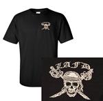 Embroidered LAFD Skull and Cross Swords T-Shirt
