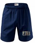 Navy Cotton Pocket Los Angeles Fire Department Embroidered Shorts