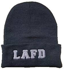 Navy LAFD 3D Embroidered Flip Beanie