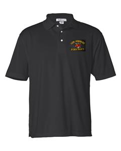 BLACK Embroidered Polo Dry Wicking Fabric
