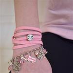 Light Pink Crystal Firefighter Theme Charm Bracelet