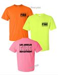 LAFD Uniform Logo Print Neon Colors T-Shirts - Safety Orange