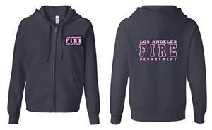 Navy Ladies full zip Hoodie Sweatshirt Pink print