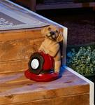 Fire Helmet Puppy Dog Solar light Garden Statue