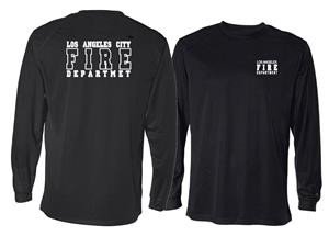 Black LAFD Los Angeles Fire Department Dry Wicking Uniform Short Sleeve T-Shirt