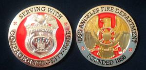 LAFD Los Angeles Fire Dept Firefighter Badge City Challenge Coin Collectible