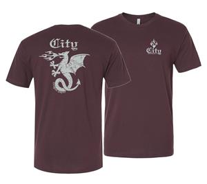 City Fire Breathing Dragon Slayer Firefighter Graphic Tee