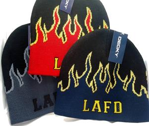 LAFD Embroidered Flame Beanie