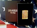 LAFD Embossed Lighter Antiqued Gold Tone Finish Zippo style