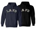 Black LAFD Stitched Applique Hooded Pullover Sweatshirt