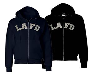 LAFD Stitched Applique Full Zip Hooded Sweatshirt