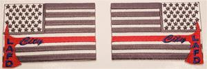 Thin Red Line LAFD City American Flag Axe Patch Heat seal
