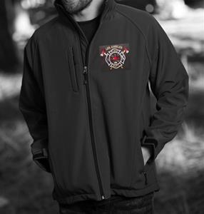 Navy Vos Soft Shell full zip Water Proof Jacket w/ Thin Red Line embroidery