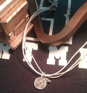 LAFD Hand Stamped Charm Choker Necklace