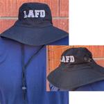 Black LAFD Wide Brim Aussie Hat with Chin Strap