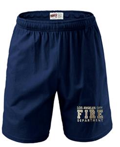 Navy Pocket Los Angeles City Fire Department Embroidered Shorts